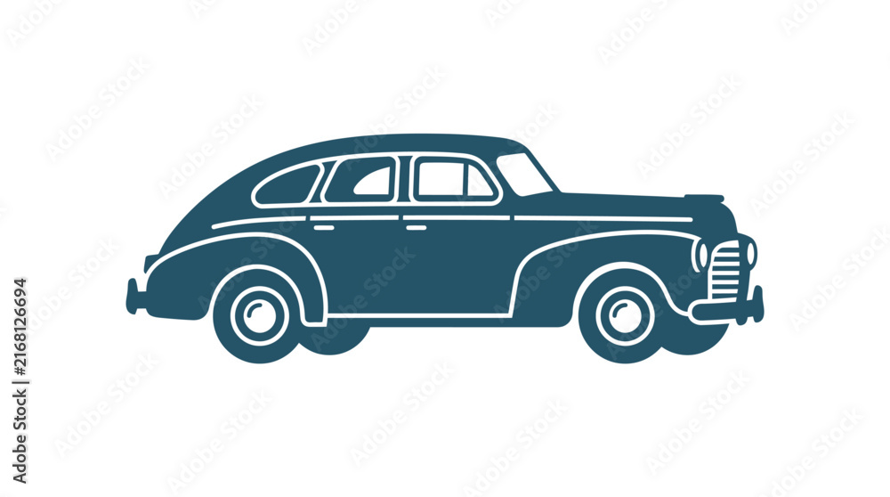 Fototapeta premium Classic Car Text Banner with Retro Style