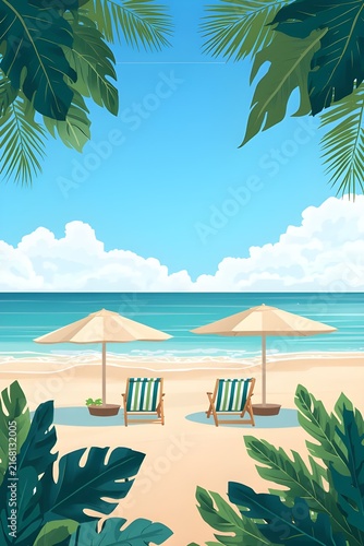 Tropical Summer Holiday Beach Background