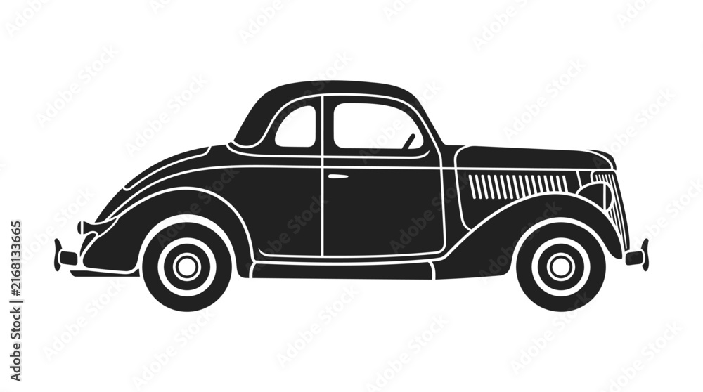 Fototapeta premium Classic Car Editable Vector Design
