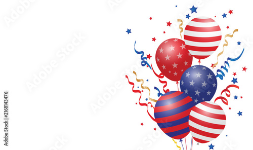 Illustrations patriotic balloons with stars and stripes