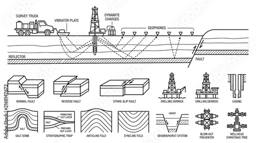 Geological Survey and Drilling Equipment Diagram