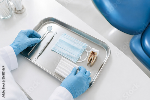 Dental Examination Instruments Prepared on Clinical Tray