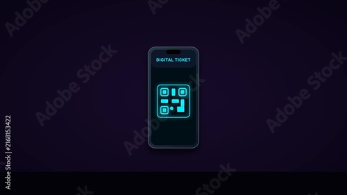 Paper Ticket Morphing to Smartphone QR Code Scanned at Turnstile Gate