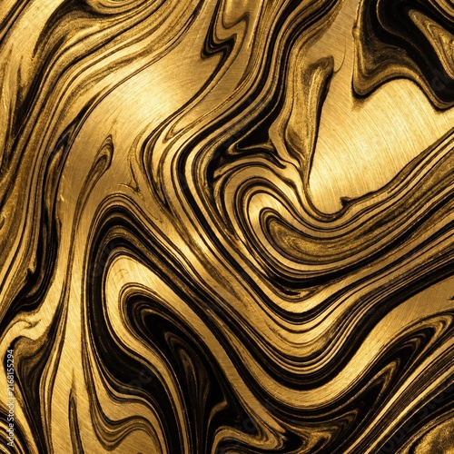 abstract gold black swirls