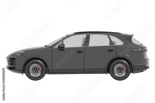 car isolated on transparent background, 3d illustration, cg render