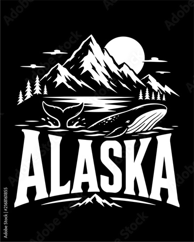 Alaska Wilderness Adventure with Majestic Mountains, Whales, Pine Forests, and a Peaceful Northern Landscape