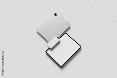 Blank Smartphone and Tablet Mockup - 3D Illustration