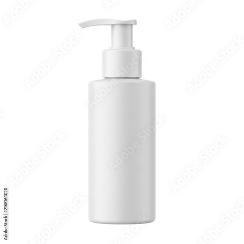 Fotografie Blank white cosmetic lotion pump dispenser bottle mockup