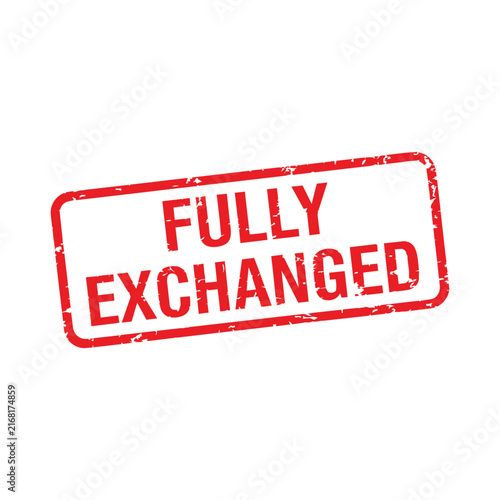 Fully exchanged red stamp on white background isolated on transparent background, Vector, illustration