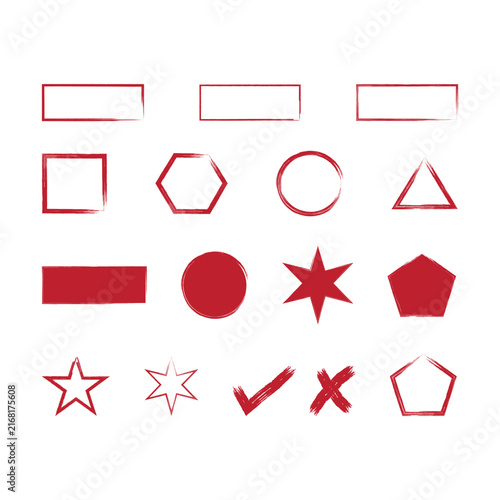Collection of colorful geometric shapes and symbols in vector style isolated on transparent background, Vector, illustration