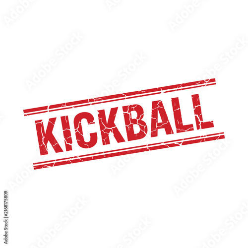 Bold distressed kickball text design with grunge effect isolated on transparent background, Vector, illustration