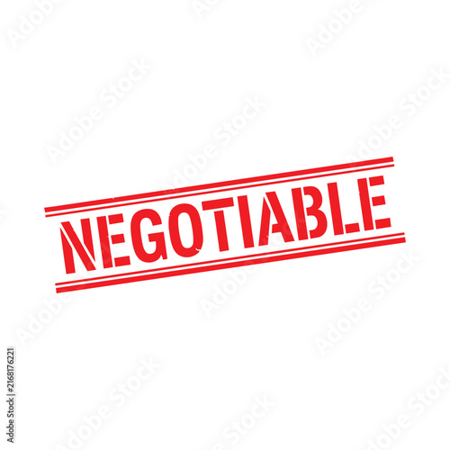 Bold red negotiable stamp or label design isolated on transparent background, Vector, illustration