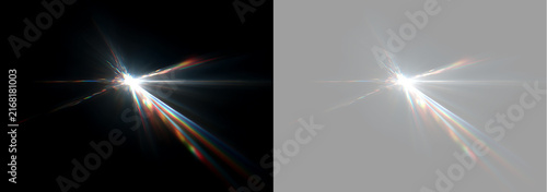 фотографія Radiant lens flare effect with crystal prism light refraction and rainbow rays