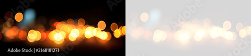 фотографія Out of focus golden bokeh light dots aligned horizontally
