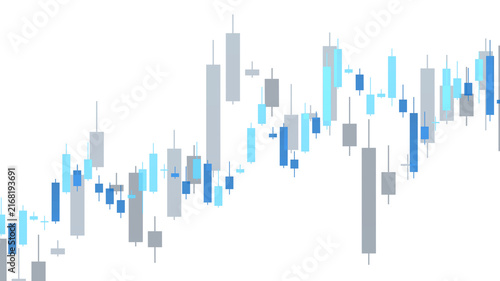 Bar trading graph financial stock market and investment, analytics chart with blue tones color and clean design. In transparent format or png