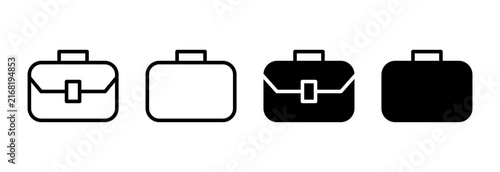 Briefcase icon set vector. suitcase sign and symbol. luggage symbol.