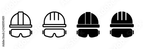 Helmet icon set vector. Motorcycle helmet sign and symbol. Construction helmet icon. Safety helmet