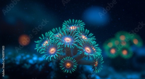 Plakat Underwater coral polyps macro view