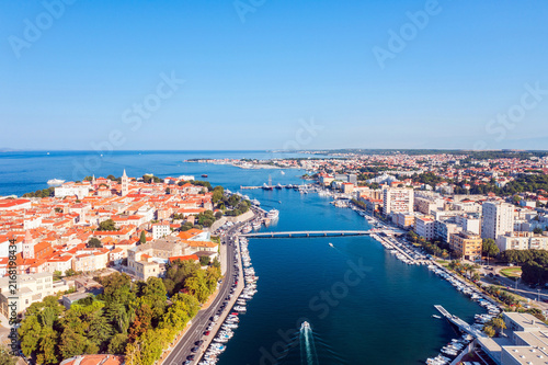 Panoramic view of historic peninsula and City of Zadar in Dalmatia, Croatia