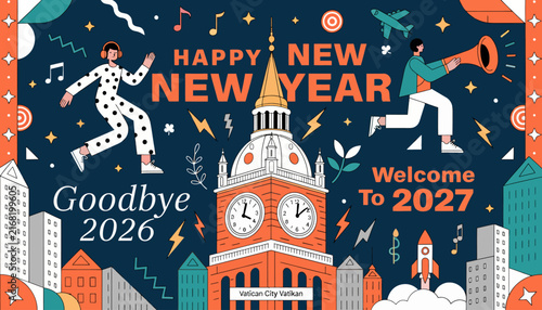 Happy New Year 2027, celebration Ben, London