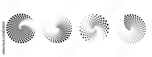 Set of pop art halftone circles. Shapes dots pattern in pop art style. Abstract modern stylish texture. Vector illustration geometric pattern. Round design elements for your content.