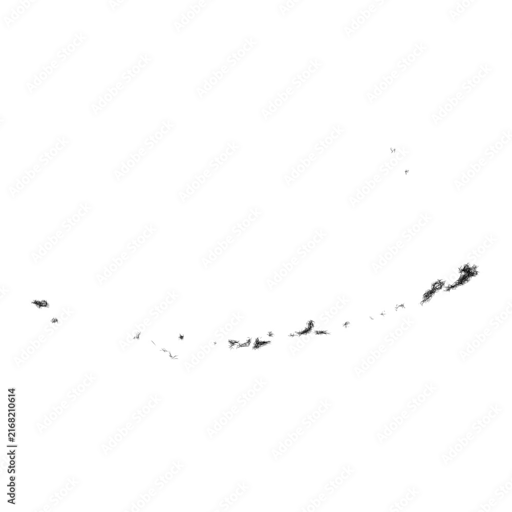 Obraz premium Black and white sketch Aleutians West Borough (Alaska) outline map design