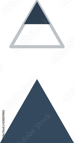 Minimalist geometric mountain peaks design with dark and light gray triangles on a white background illustration
