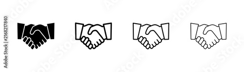 Handshake icon logo design. business handshake sign and symbol. contact agreement