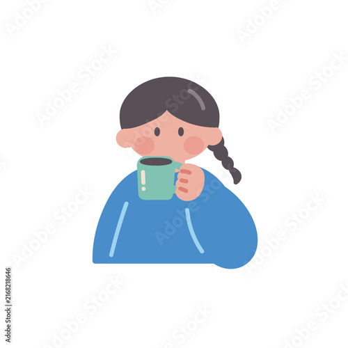 コーヒーを飲む女性イラスト人物