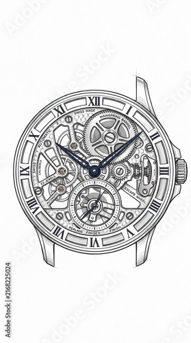 Antique Vintage Pocket Watch Isolated on White Background for Classic Timekeeping, Nostalgia, Historical Elegance, and Timeless Decorative Concept