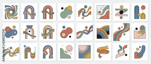 Abstract Mid-Century Modern Shapes and Arches Collection