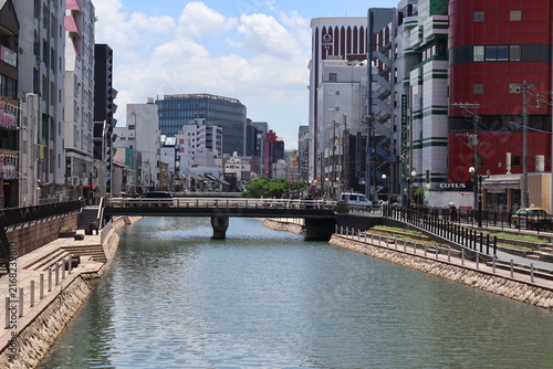 Obraz na plátně view of the city of fukuoka