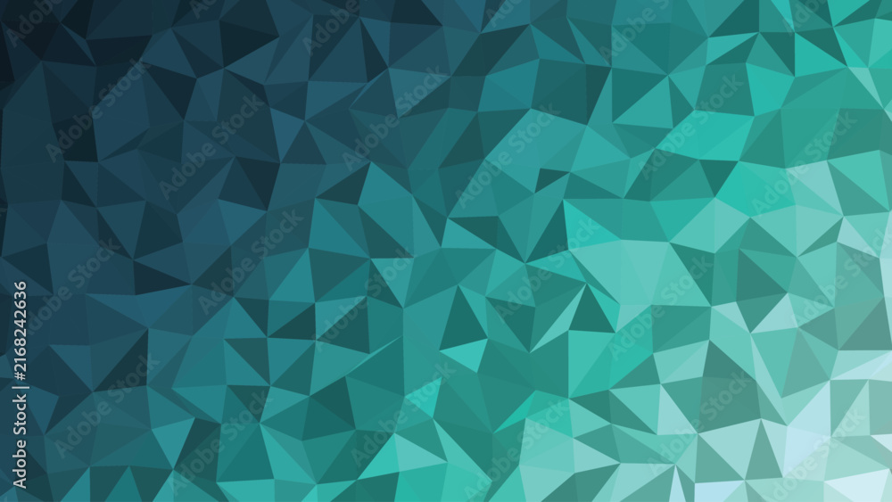 Obraz premium Turquoise Low Poly Abstract Background – Dynamic Geometric Faceted Pattern with Teal Blue Gradient