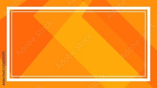 Abstract orange geometric background with white rectangular frame