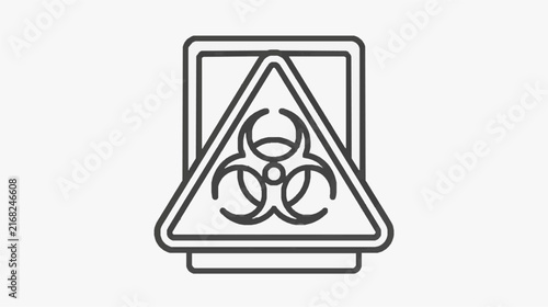 Biohazard Warning Icon Minimalist Black and White Triangle Symbol for Safety Alerts