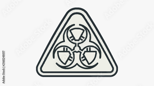 Biohazard Symbol Minimalist Black and White Triangular Radiation Warning Icon