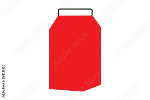 Картината върху платно Red plastic gallon jug with handle isolated on white background