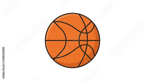 Vector illustration of orange basketball isolated on white background