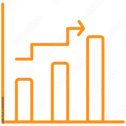 Bar Chart Line Icon Style