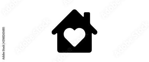 House Outline with Heart Transparent Background