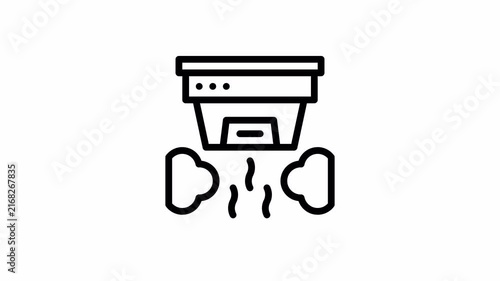 smoke detector minimalist stroke animation