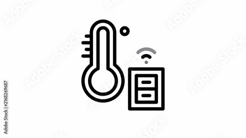 temperature sensor minimalist stroke animation