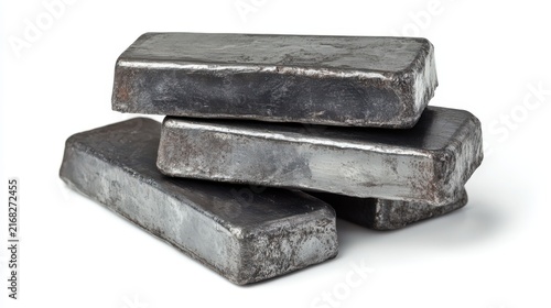 Stacked Tin Ingot Bars with Oxidized Industrial Texture