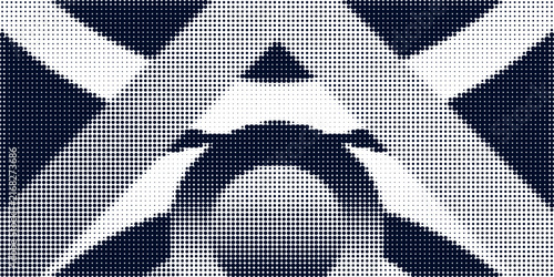 Canvastavla Geometric black and white abstract pattern with diamond shapes Vector Halftone B