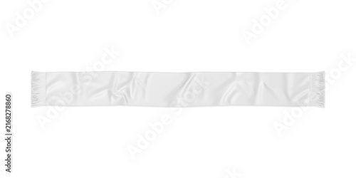Konstfotografi Blank fan scarf mockup on white background, Clear casual garment for Christmas or soccer template