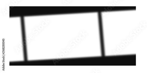 Foto Minimalist film strip illustration, black cinema frame border on white backgroun