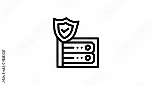 Server Security minimalist stroke animation