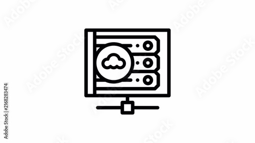 Virtual Private Server minimalist stroke animation