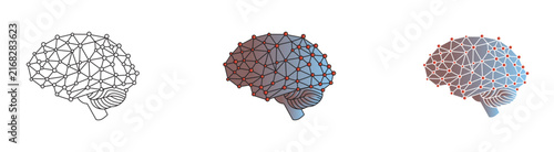 Foto Artificial intelligence digital brain concepts featuring polygonal networks and glowing connections for tech