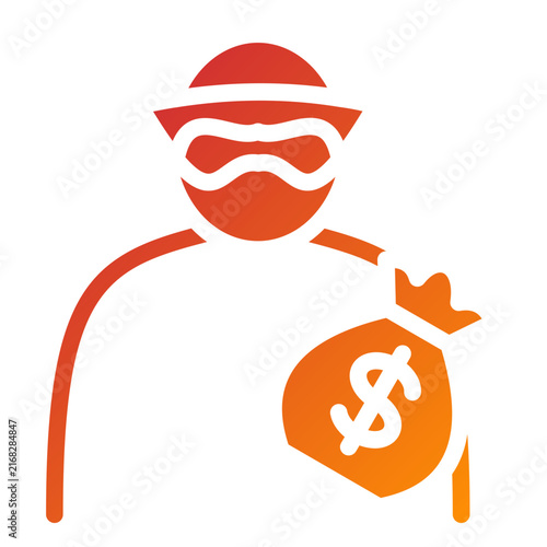 Obraz na płótnie Thief Line Icon Style